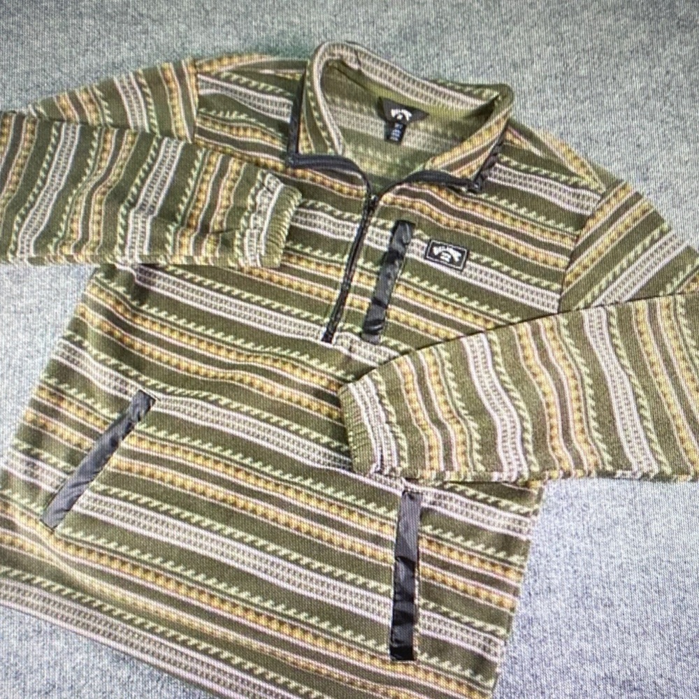 Billabong Green Striped Sweatshirt